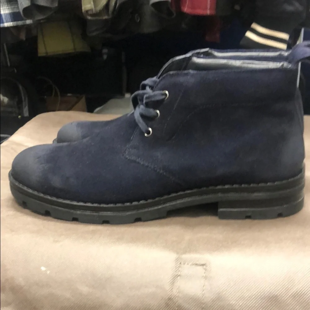 Vintage Foundry Co. Blue Chukka Boots with Suede Finish.